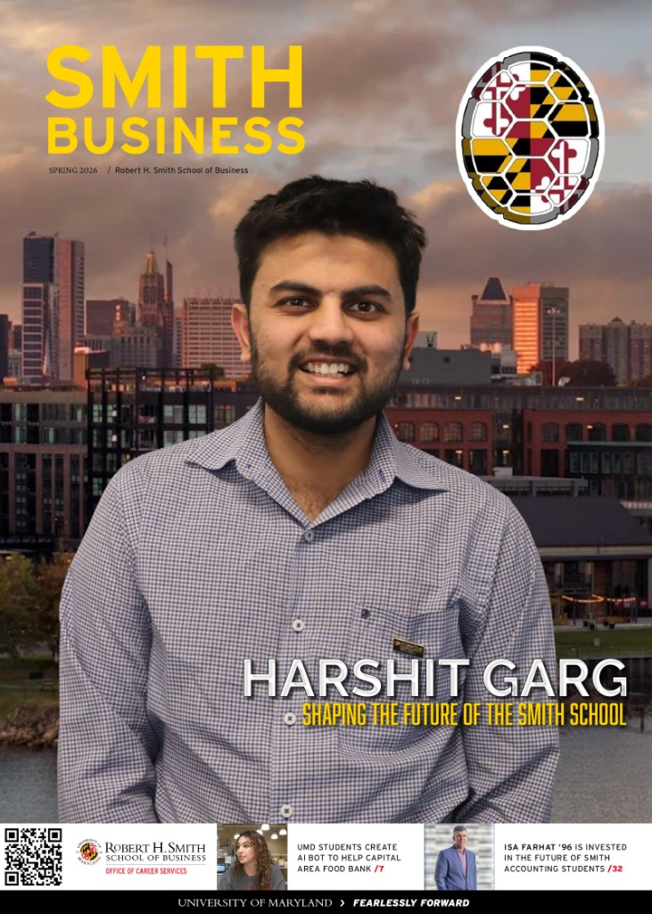Harshit on the Smith Business Magazine cover